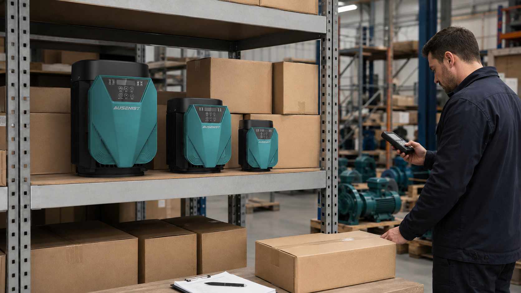 AUSENIST pump VFD inventory arranged for a water pump distributor