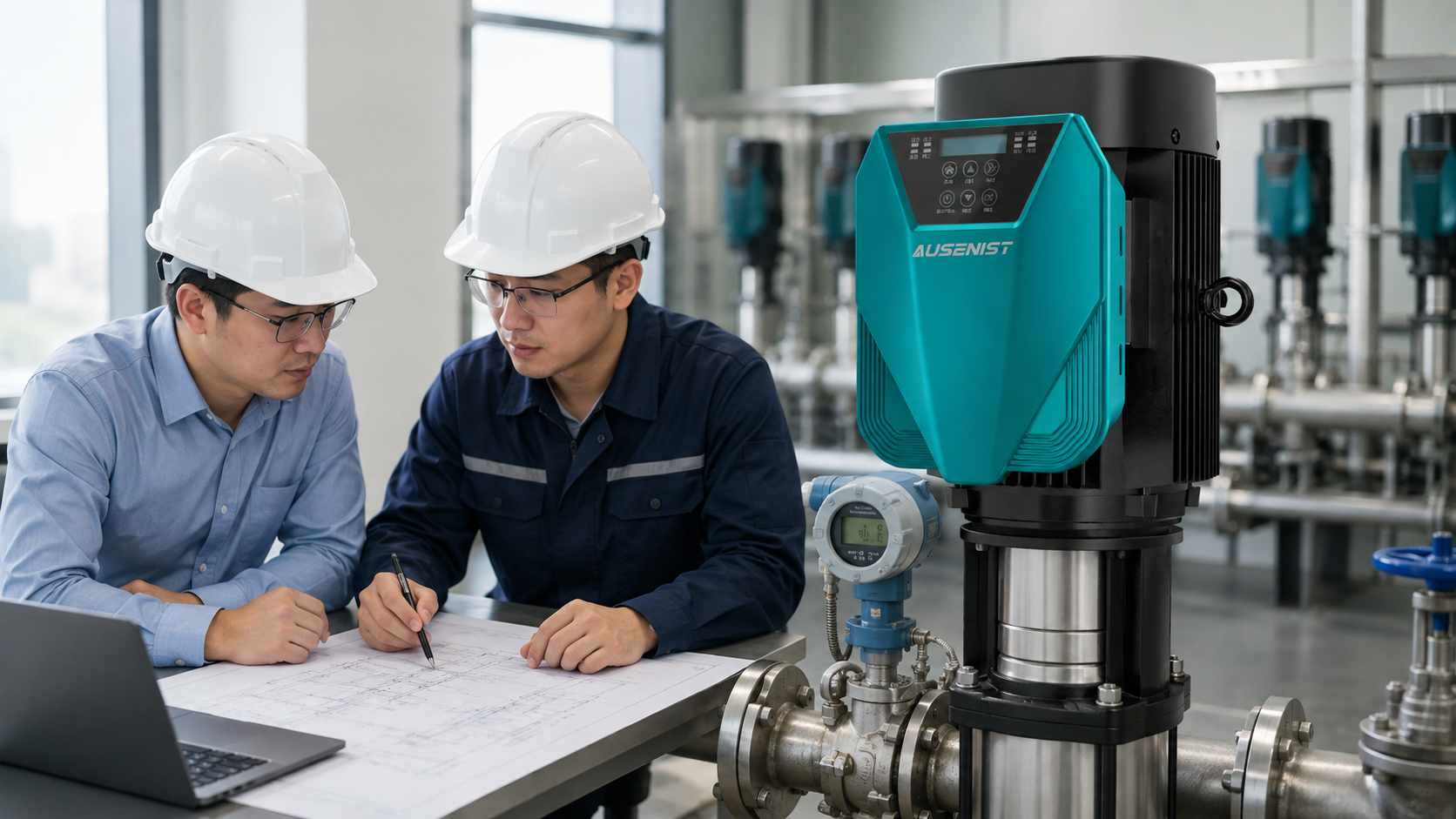 AUSENIST water pump VFD in a constant-pressure booster project specification review