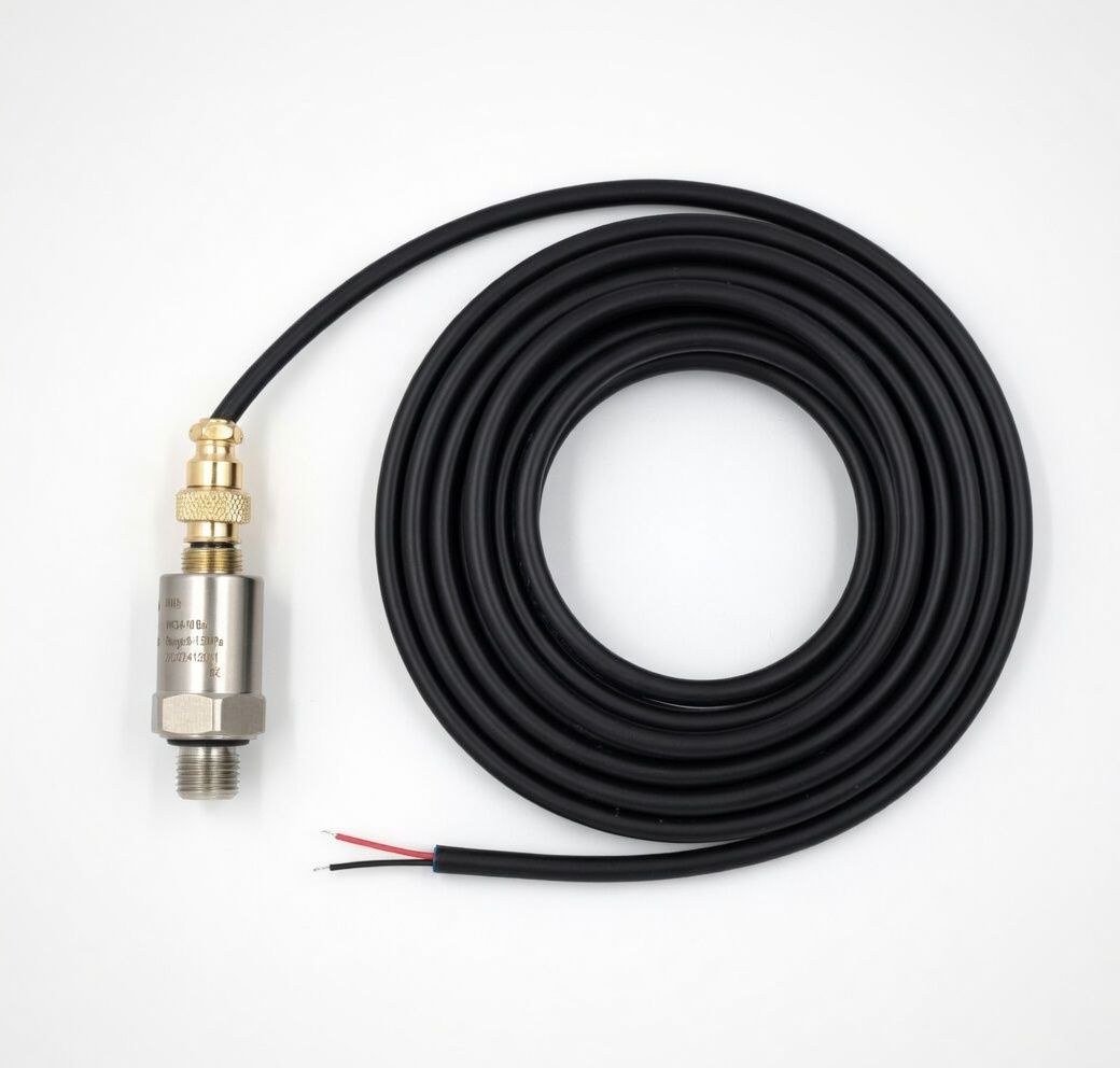 Real pressure transmitter with cable used for pump VFD feedback reference