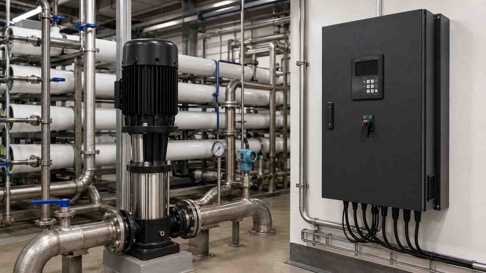 Premium reverse osmosis feed pump VFD application reference image