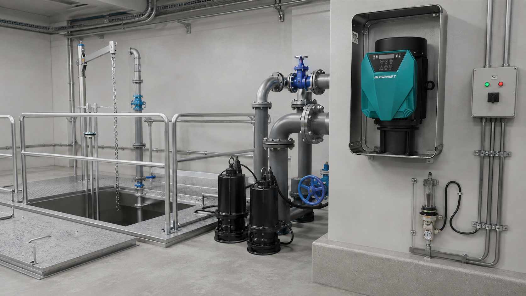 AUSENIST sewage lift pump VFD reference solution with protected level-control equipment
