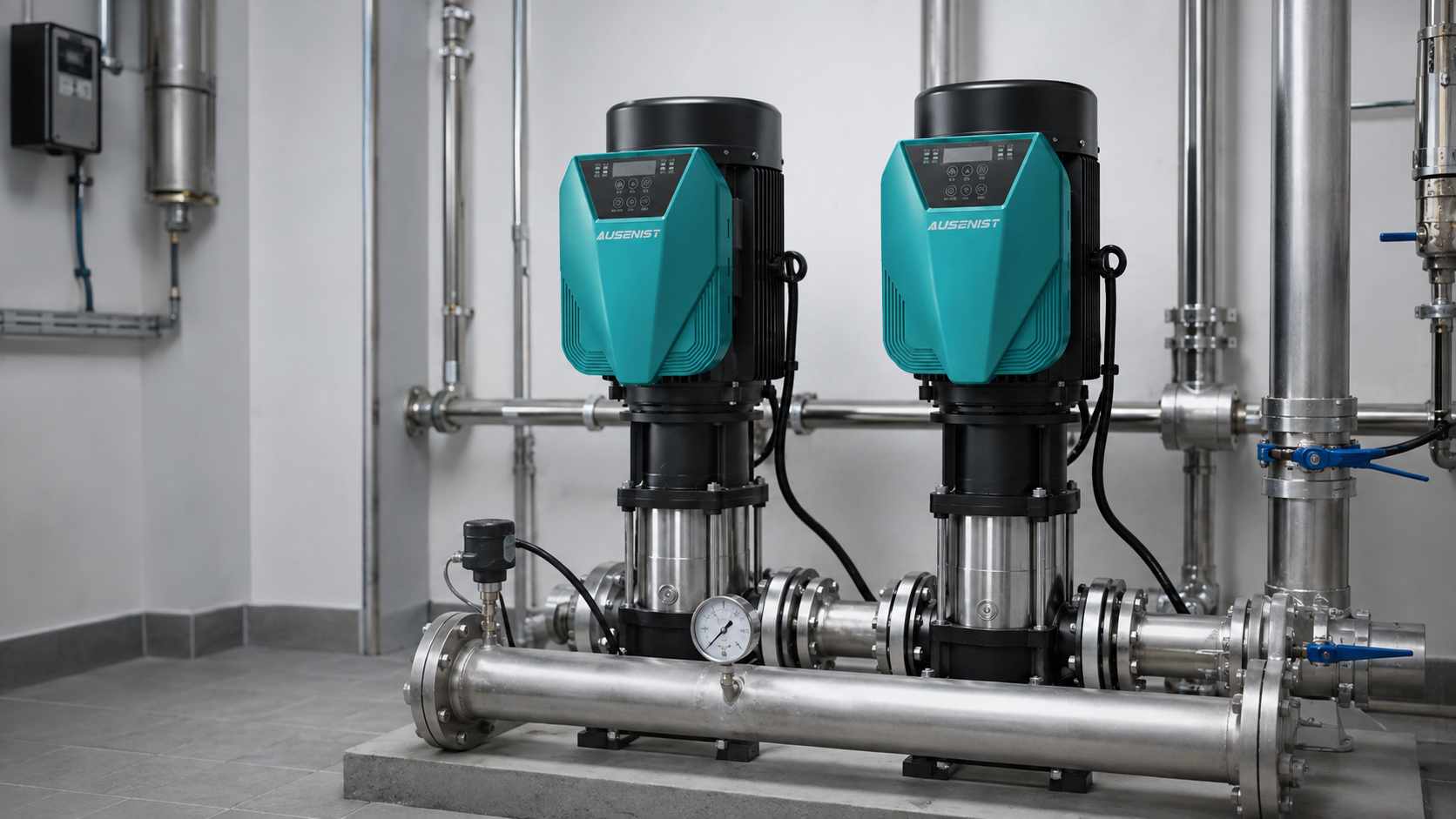 Two-pump constant-pressure booster set with AUSENIST VFD automatic alternation